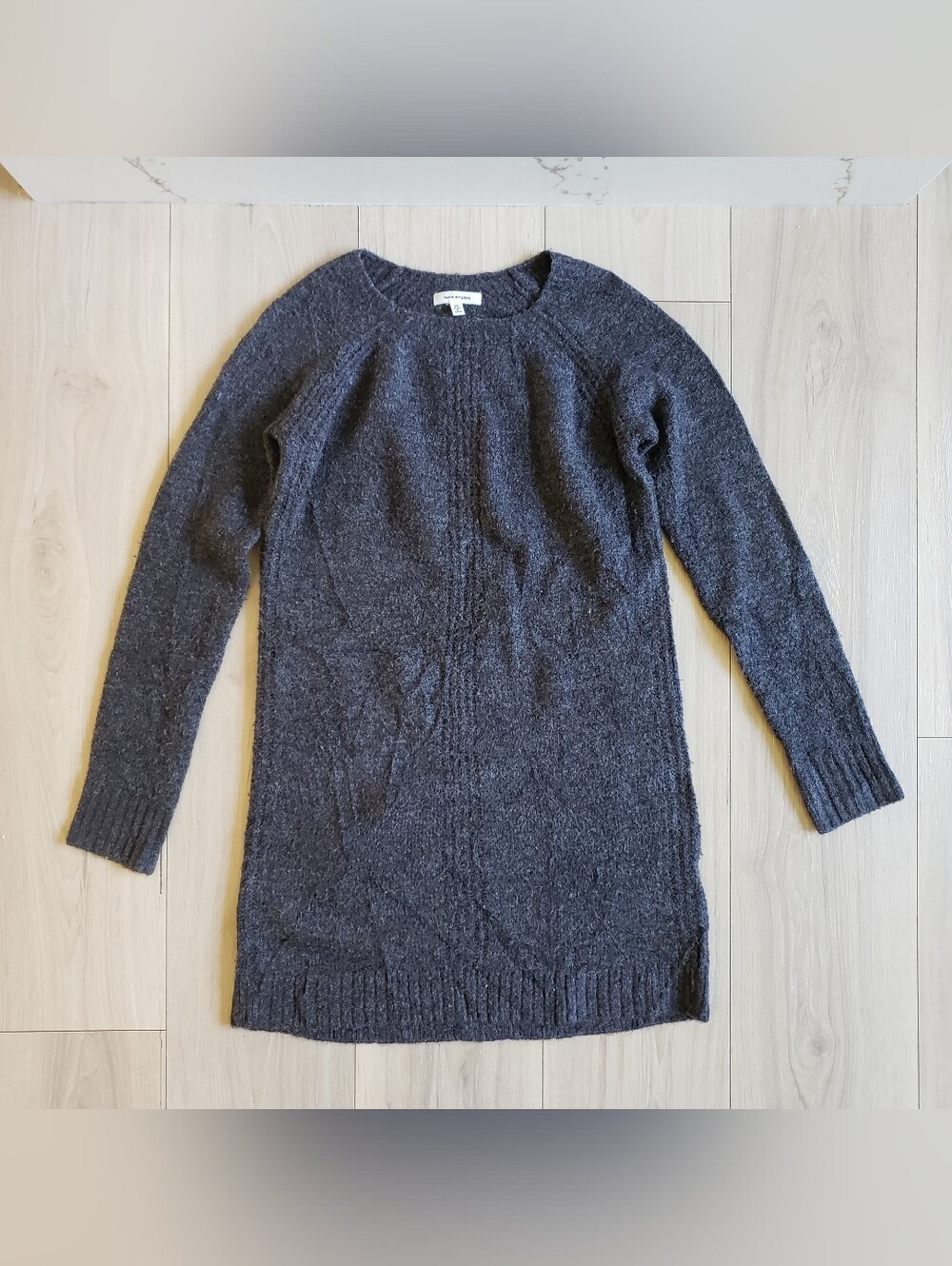 Max Studio Mini Sweater Dress Womens XS‎ Charcoal Crewneck